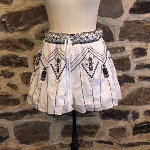 Black and white high waisted shorts